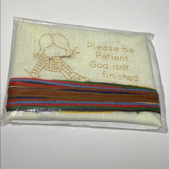 Jiffy Stitchery Sunset Designs #629 VTG 1976 “Please Be Patient” - Picture 4 of 5